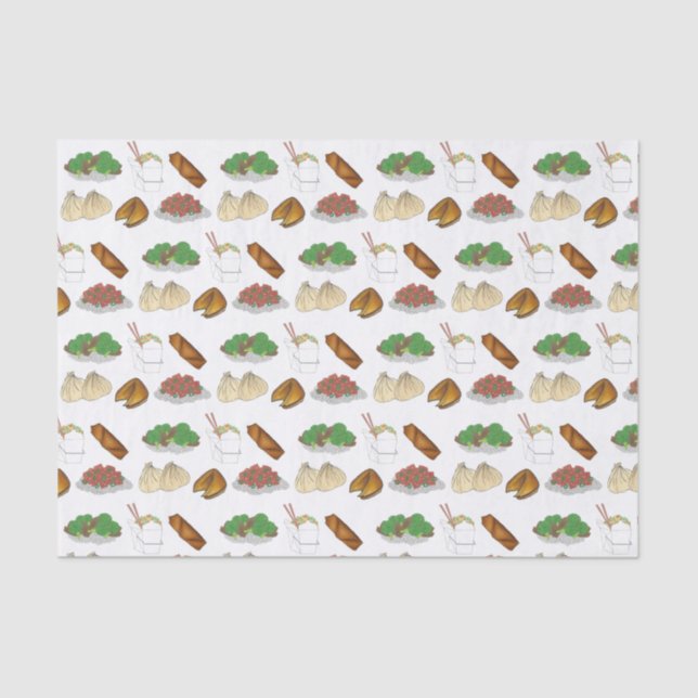 Papel De Seda Restaurante chino de comida para llevar (Anverso)