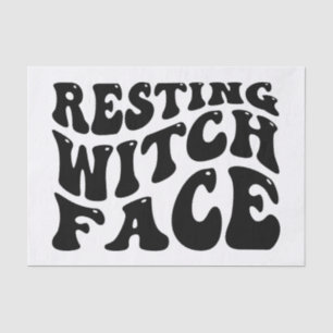 Papel De Seda Resting Witch Face-Halloween-Spooky-Scary-Funny