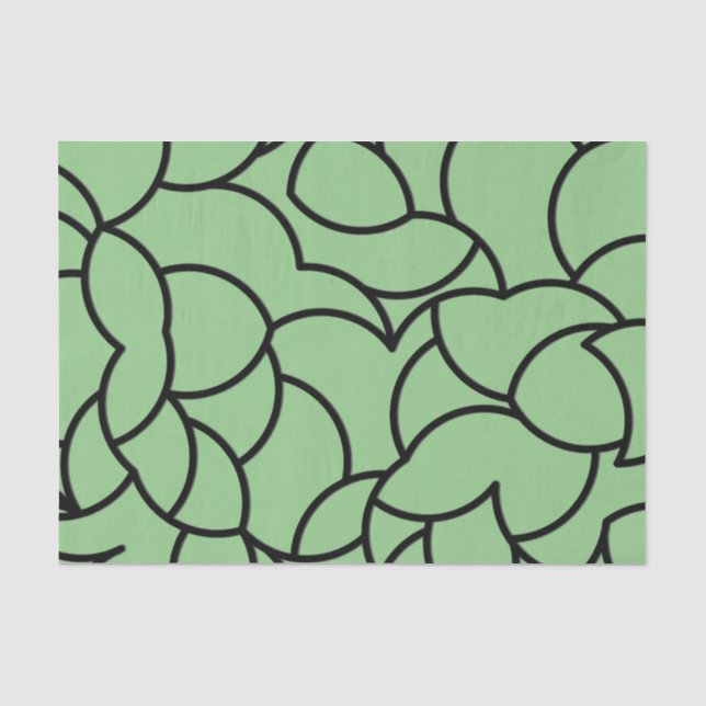 Papel De Seda Resumen abstracto negro y verde entrelazado (Anverso)