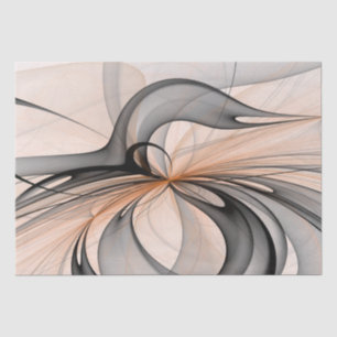 Papel De Seda Resumen Antracita Grey Siena Arte Fractal Moderno