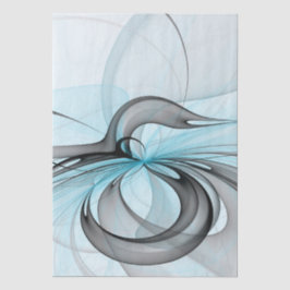 Papel De Seda Resumen Antracita Gris Azul azul arte fractal mode