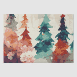 Papel De Seda Resumen Árboles navideños 7 acuarela