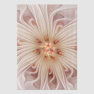Papel De Seda Resumen Arte Fractal Peach Pastel Moderno