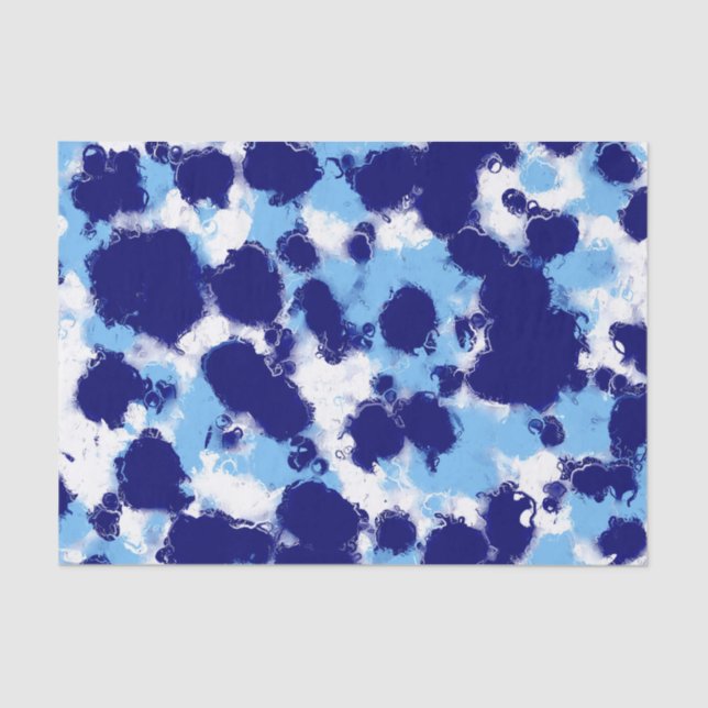 Papel De Seda Resumen azul claro, naval y blanco (Anverso)