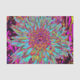 Papel De Seda Resumen azul Verde azulado psicodélico Dahlia deco