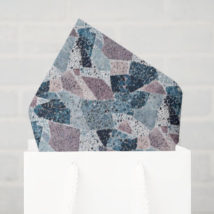 Papel De Seda Resumen azul y malva Diseño Terrazzo