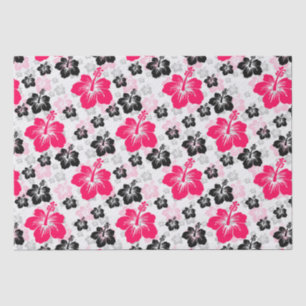 Papel De Seda Resumen Blanco negro rojo floral