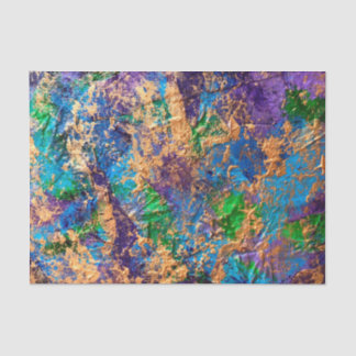 Papel De Seda Resumen BohoGold Blue Purple Textured Effect Tiss