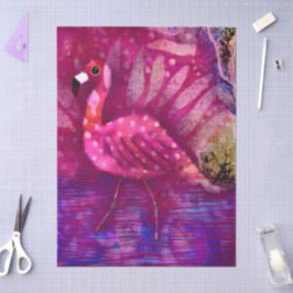 Papel De Seda Resumen caprichoso Desnudo Flamingo Rosa