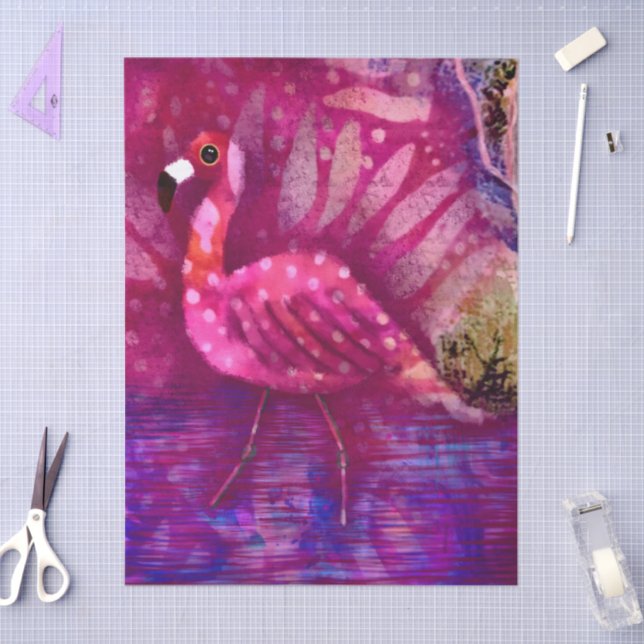 Papel De Seda Resumen caprichoso Desnudo Flamingo Rosa (Artesanía)