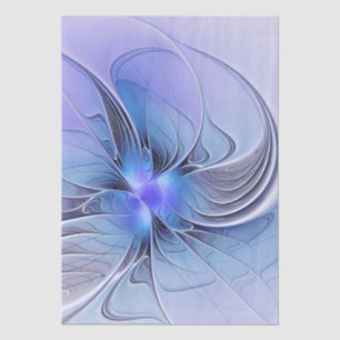 Papel De Seda Resumen de arte fractal moderno Lavanda azul