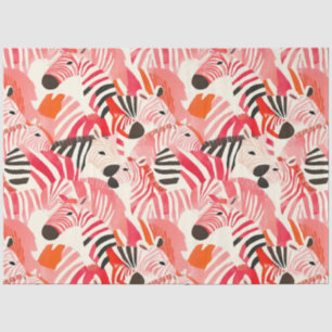 Papel De Seda Resumen de cebras en rosa