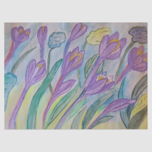 Papel De Seda Resumen de Crocus Spring (Anverso)