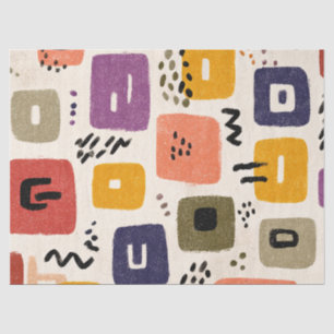 Papel De Seda Resumen de Doodle Retro Jugador   Moderna a mediad