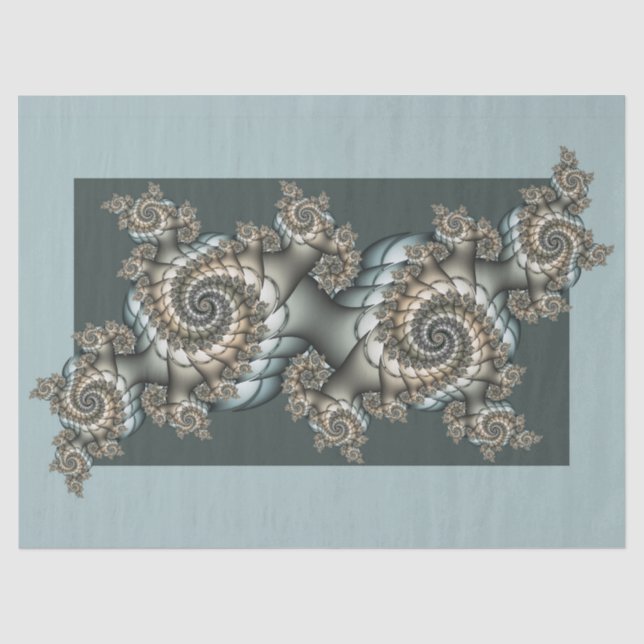 Papel De Seda Resumen de espirales de arte fractal beige claro a (Anverso)