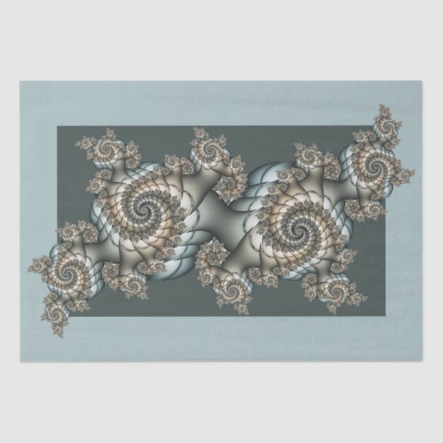 Papel De Seda Resumen de espirales de arte fractal beige claro a (Anverso)