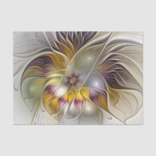 Papel De Seda Resumen de fantasía colorida Flor Fractal Moderno