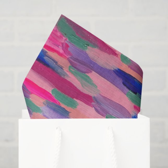 Papel De Seda Resumen de franjas rosadas (Bolsa de regalo)