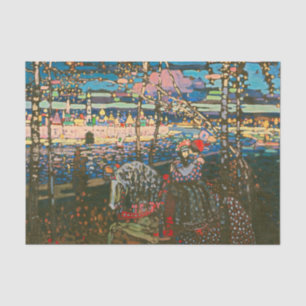 Papel De Seda Resumen de la pareja de Kandinsky Riding Colorful