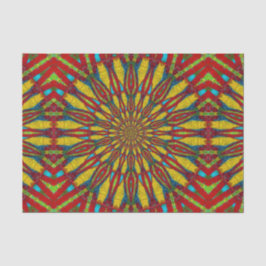 Papel De Seda Resumen de la tribu floral amarilla y roja hippie