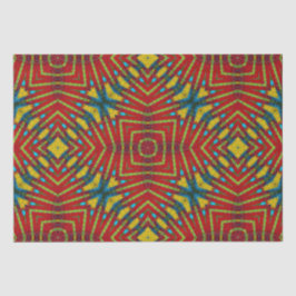 Papel De Seda Resumen de la tribu floral amarilla y roja hippie