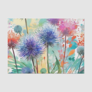 Papel De Seda Resumen de las flores de Echinops