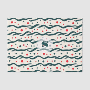 Papel De Seda Resumen de líneas onduladas y patrón de formas geo