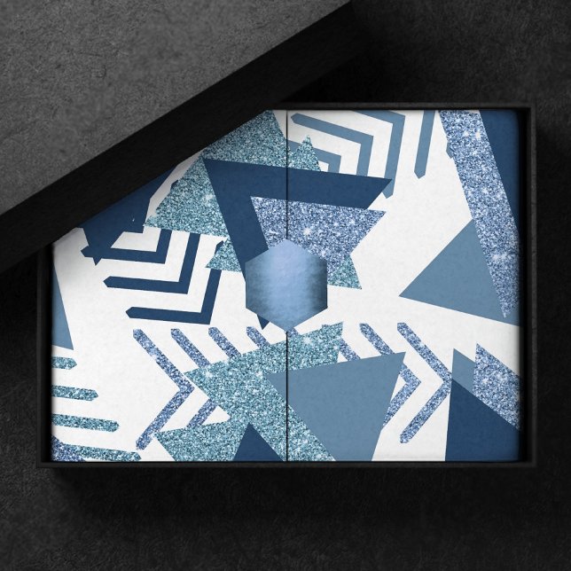 Papel De Seda Resumen de lujo de los años 80 | Formas azul turqu (Subido por el creador)