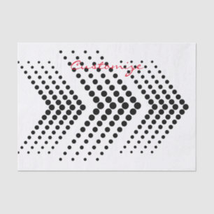 Papel De Seda Resumen de medio tono Circle Zigzag Chevron