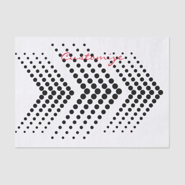 Papel De Seda Resumen de medio tono Circle Zigzag Chevron (Anverso)