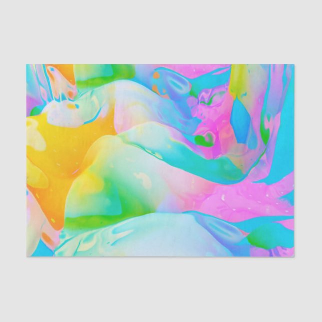 Papel De Seda Resumen de Neón Fluido (Anverso)