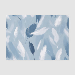 Papel De Seda Resumen de plumas azules y blancas suaves