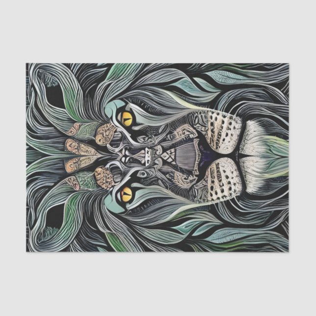 Papel De Seda Resumen de Shabby Chic King Lion (Anverso)