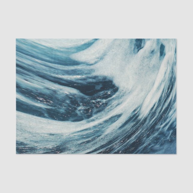 Papel De Seda Resumen Deep Ocean Waves Water Decoup (Anverso)