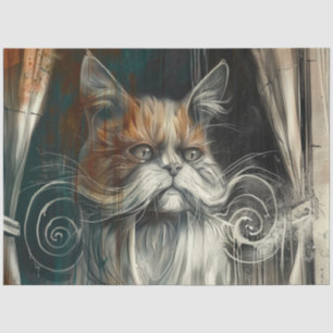 Papel De Seda Resumen del bigote del gato del glamur de descompo