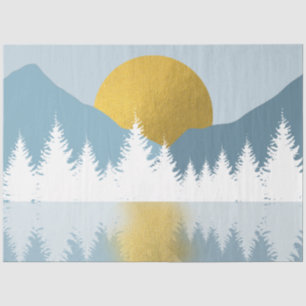 Papel De Seda Resumen del paisaje Golden Winter Sunrise