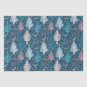 Papel De Seda Resumen del patrón de árboles de Navidad