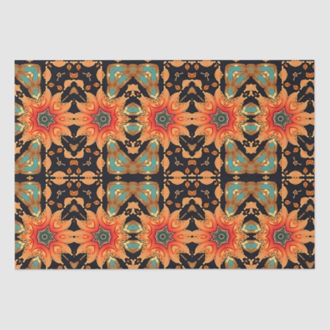 Papel De Seda Resumen Flores vívidas Decoupage (Anverso)