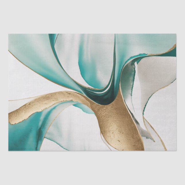 Papel De Seda Resumen Fondo Zen Fondo Dorado Zeal Green Decoupag (Anverso)