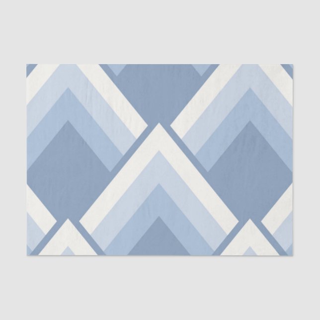 Papel De Seda Resumen geométrico, azul y blanco roto 2 (Anverso)