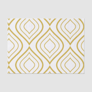 Papel De Seda Resumen geométrico, blanco y dorado