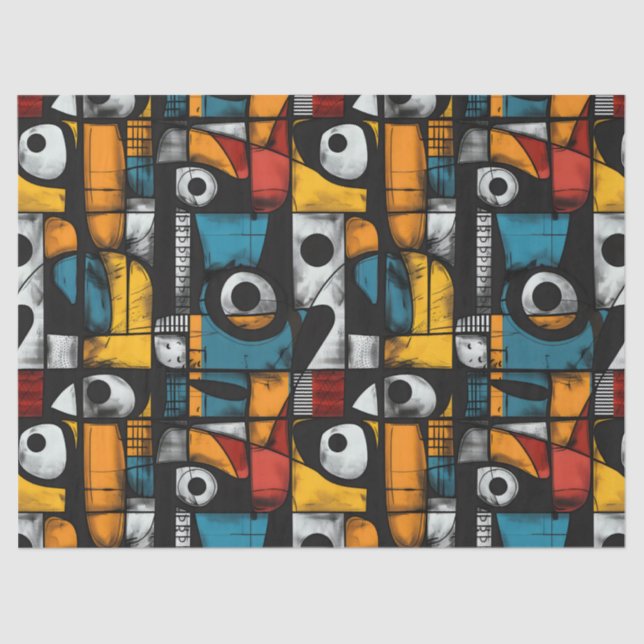 Papel De Seda Resumen gótico oscuro que se siente negro, rojo y  (Anverso)