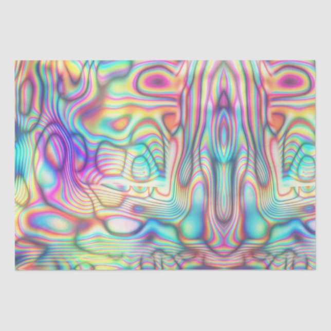 Papel De Seda Resumen holográfico moderno futurista elegante (Anverso)