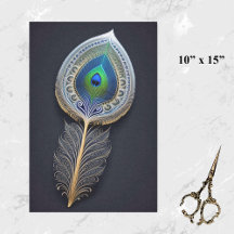 Resumen Ilustracion de plumas de pavo real de oro