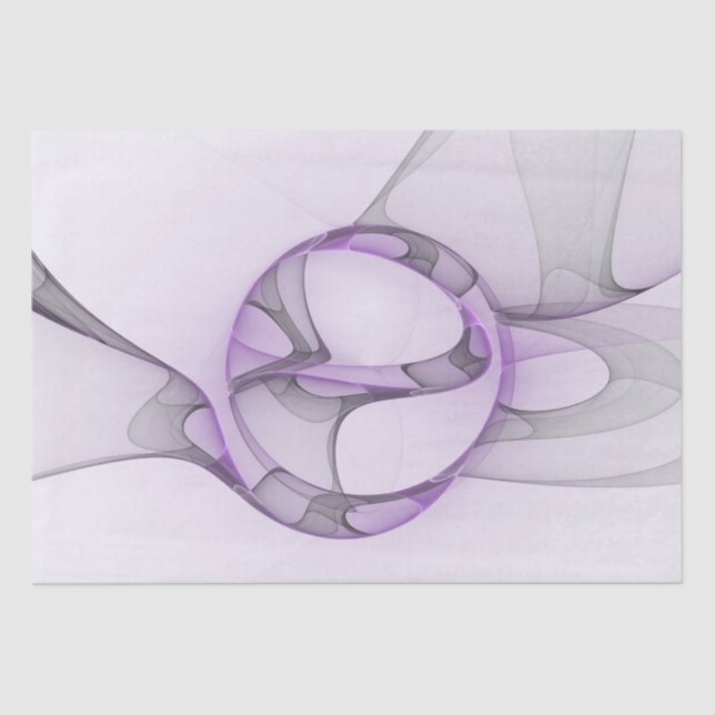 Papel De Seda Resumen moderno Art Fractal Lavender Gris (Anverso)
