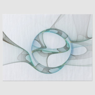 Papel De Seda Resumen moderno Arte fractal azul turquesa gris