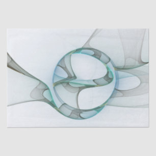 Papel De Seda Resumen moderno Arte fractal azul turquesa gris