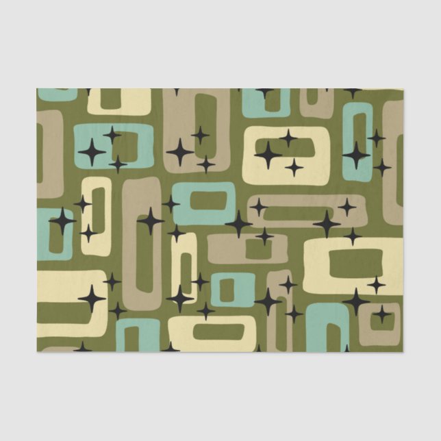 Papel De Seda Resumen moderno Retro Mid Century (Anverso)