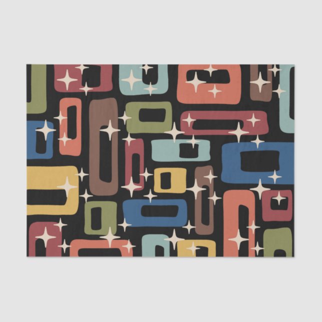 Papel De Seda Resumen moderno Retro Mid Century (Anverso)