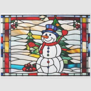 Papel De Seda Resumen Navidades de vidrio templado Snowman